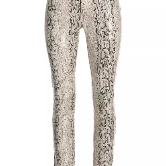 Boston Proper Shimmer Snake Print Five Pocket Pant - Off White- Size 14 - NWT - Picture 1 of 14